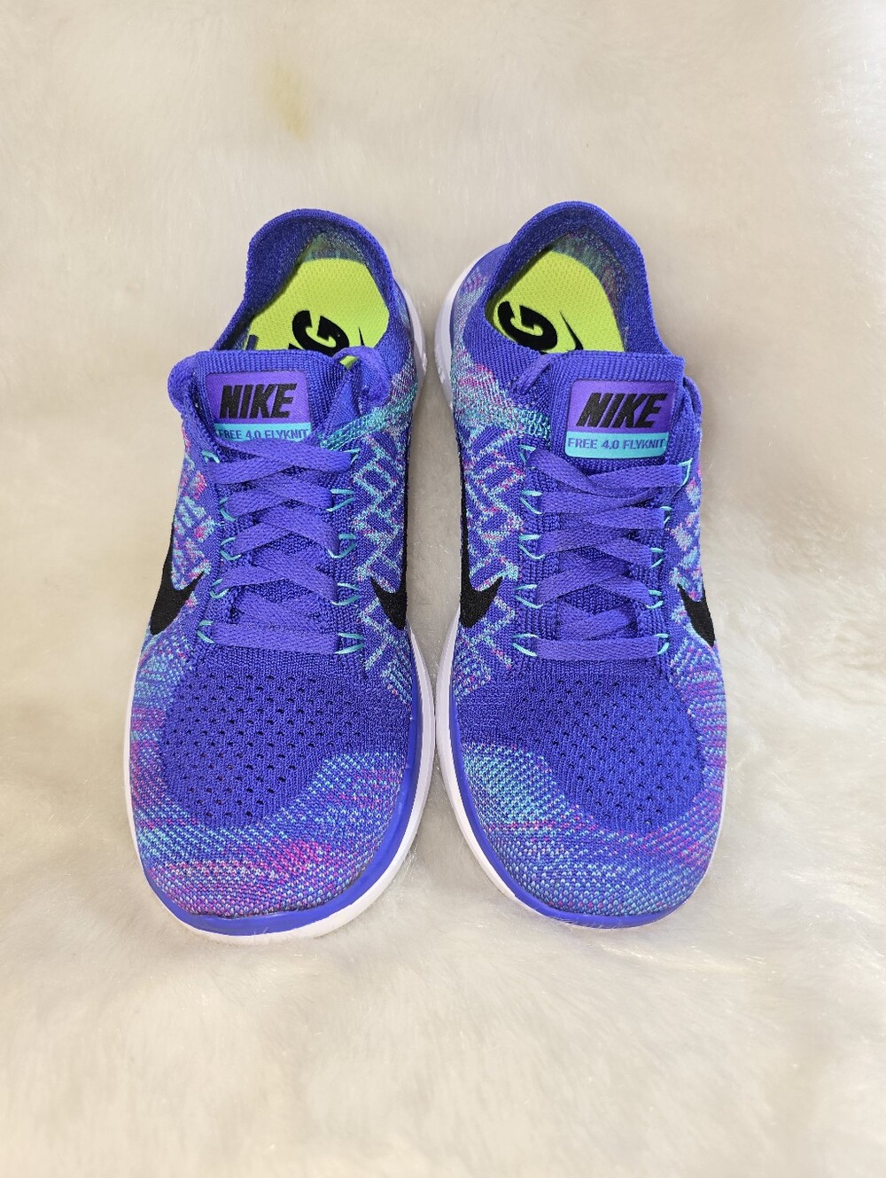 Nike Free 4.0 Flyknit Women's Purple/Aqua Running Shoes